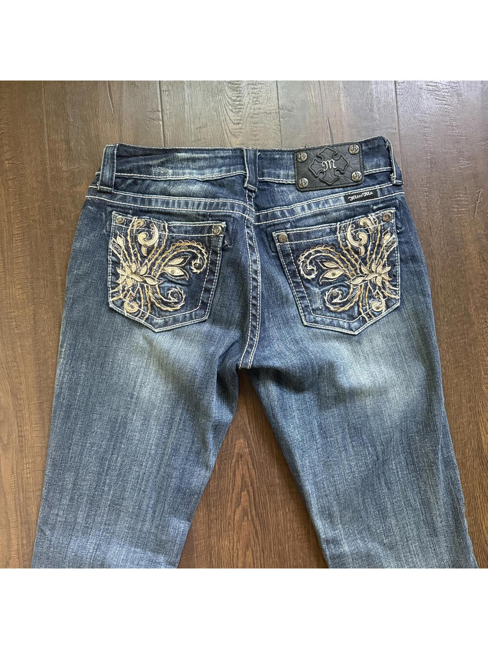 Y2k Miss Me Womens Bootcut Bling Rhinestone Jeans Western Rodeo Cowgirl 29